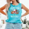 Halloween Book Lover Ghost Witch Books & Pumpkins Comfort Colors Tank Top Light Green
