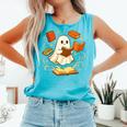 Halloween Cute Ghost Shirt Reading Books Ghost Comfort Colors Tank Top Light Green Halloween Cute Ghost Shirt Reading Books Ghost Comfort Colors Tank Top Light Green