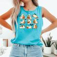 Halloween Ghost Book Lover Comfort Colors Tank Top Light Green