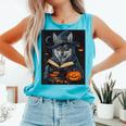 Halloween Girls Boys Cute Wolf Book Pumpkin Kids Halloween Comfort Colors Tank Top Light Green Halloween Girls Boys Cute Wolf Book Pumpkin Kids Halloween Comfort Colors Tank Top Light Green