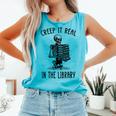 Halloween Skeleton Pun Book Lover Library Joke Comfort Colors Tank Top Light Green