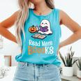 Halloween Teacher Women Cute Reading Ghost Read More Books Comfort Colors Tank Top Light Green Halloween Teacher Women Cute Reading Ghost Read More Books Comfort Colors Tank Top Light Green