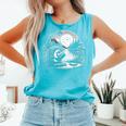 Hedgehog Reading Book Full Moon Lake Scenery Comfort Colors Tank Top Light Green