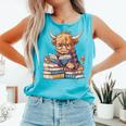 Highland Cow Reading Book Librarian Library Comfort Colors Tank Top Light Green Highland Cow Reading Book Librarian Library Comfort Colors Tank Top Light Green