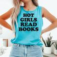 Hot Girls Read Books Lover Bookworm Librarian Book Reading Comfort Colors Tank Top Light Green