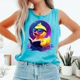 Humor Rubber Duck Reading Book Comfort Colors Tank Top Light Green