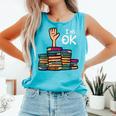 I'm Ok Read Book Reading Librarian Teacher Men Women Comfort Colors Tank Top Light Green