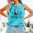 Introverted But Willing To Discuss Cats And Books Comfort Colors Tank Top Light Green