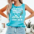 If It Involves Cats Books Coffee Introvert Pet Lover Comfort Colors Tank Top Light Green