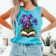 Irises Flowers Book Iris Floral Comfort Colors Tank Top Light Green