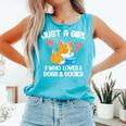 Just A Girl Who Loves Dogs And Books Reading Dog Puppy Lover Comfort Colors Tank Top Light Green