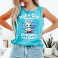 Just a Girl Who Loves Dragons And Books Dragon For Kids Comfort Colors Tank Top Light Green