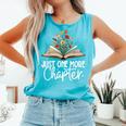 Just One More Chapter Floral Book Reading Girl Bookworm Comfort Colors Tank Top Light Green