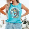 Just One More Chapter Skeleton Reading Cozy Books Comfort Colors Tank Top Light Green