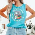 I Just Want To Read Books And Pet Cats Cat And Book Comfort Colors Tank Top Light Green