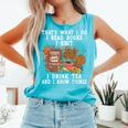Knitting Reading Books Drinking Tea Knitter Knit Comfort Colors Tank Top Light Green Knitting Reading Books Drinking Tea Knitter Knit Comfort Colors Tank Top Light Green