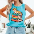 Leopard Gecko Book Lover Reading Comfort Colors Tank Top Light Green