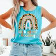 Leopard Teacher Wild About Reading Books Reader Librarian Comfort Colors Tank Top Light Green