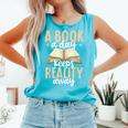 Librarian A Book A Day For Book Lover Reading Library Comfort Colors Tank Top Light Green