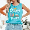 Librarian Queen Of The Books Book Reading Library Comfort Colors Tank Top Light Green