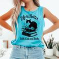 Life Is Better With Cats & Books Tuxedo Cat Mom Women Comfort Colors Tank Top Light Green Life Is Better With Cats & Books Tuxedo Cat Mom Women Comfort Colors Tank Top Light Green