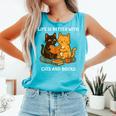 Life Is Better With Cats And Books Cute Cat Lover Comfort Colors Tank Top Light Green
