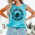 Love God Drink Coffee Read Books Christian Book Lover Comfort Colors Tank Top Light Green Love God Drink Coffee Read Books Christian Book Lover Comfort Colors Tank Top Light Green