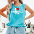 I Love Heart Fictional Men Simple Cute Books Reading Comfort Colors Tank Top Light Green