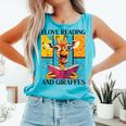 Love Reading And Giraffes Cute Giraffe Reading Book Lovers Comfort Colors Tank Top Light Green Love Reading And Giraffes Cute Giraffe Reading Book Lovers Comfort Colors Tank Top Light Green