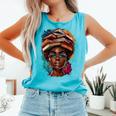 Melanin Girl Afro Book Lover Librarian Teacher Student Comfort Colors Tank Top Light Green