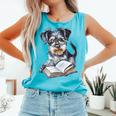 Nerdy Schnauzer Dog Book Lover Glasses Cute Pet For Men Women Kids Comfort Colors Tank Top Light Green Nerdy Schnauzer Dog Book Lover Glasses Cute Pet For Men Women Kids Comfort Colors Tank Top Light Green