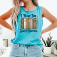 I Have No Shelf Control Flower Book Bookish Comfort Colors Tank Top Light Green