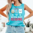Nothing Beats Reading Rock Paper Scissors Book Lover Library Comfort Colors Tank Top Light Green
