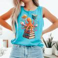 Octopus Book Reading Book Reader Ocean Octopus Comfort Colors Tank Top Light Green