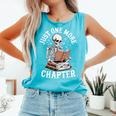 One More Chapter Skeleton Reading Books Lovers Readers Comfort Colors Tank Top Light Green