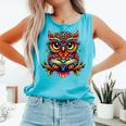 Owl With Glasses And Book Reading Comfort Colors Tank Top Light Green
