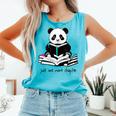 Panda Reading Chapter Books Comfort Colors Tank Top Light Green