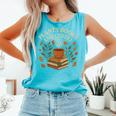 Plants Books And Coffee Nature Leaves Reading Book Lover Premium Tri-Blend Comfort Colors Tank Top Light Green