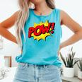 POW -Adults Kids Comic Book Cartoon Pop Art Novelty Sarcastic Comfort Colors Tank Top Light Green
