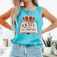Queen Of The Classroom Appreciation Royal Crown Book Comfort Colors Tank Top Light Green