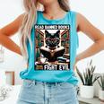 Read Banned Books Drink Coffee Fight Evil Book Reader Lovers Comfort Colors Tank Top Light Green