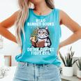 Read Banned Books Drink Coffee Fight Evil Cat Comfort Colors Tank Top Light Green Read Banned Books Drink Coffee Fight Evil Cat Comfort Colors Tank Top Light Green