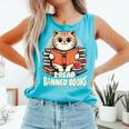 I Read Banned Books Shirt Cat Lover Bookworm Reader Men Women Kids Comfort Colors Tank Top Light Green
