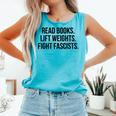 Read Books Lift Weights Fight Fascists Premium Tri-Blend Comfort Colors Tank Top Light Green