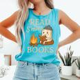 Read S'More Books Campfire Reading Book Lovers Camper Comfort Colors Tank Top Light Green