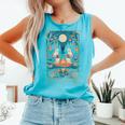 The Reader Bookish Cute Spooky Ghost Reading Book Tarot Card Comfort Colors Tank Top Light Green