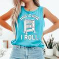 Reader Librarian Library This Is How I Roll Book Cart Meme Comfort Colors Tank Top Light Green