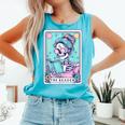 The Reader Retro Reading Skeleton Books Flowers Tarot Card Comfort Colors Tank Top Light Green The Reader Retro Reading Skeleton Books Flowers Tarot Card Comfort Colors Tank Top Light Green
