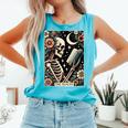 The Reader Tarot Card Skeleton Reading Book Bookworm Bookish Comfort Colors Tank Top Light Green