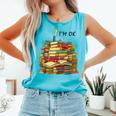 Reading Books Librarian Reader Nerd I'm Ok Teacher School Comfort Colors Tank Top Light Green